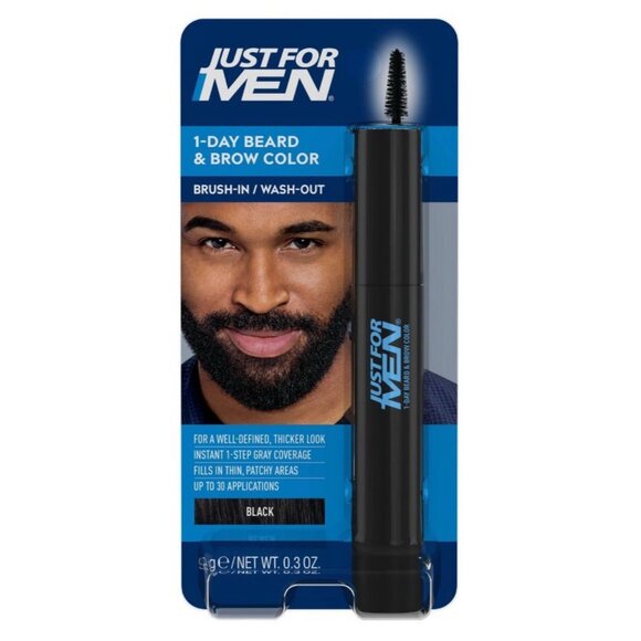 Just for Men 1-Day Beard & Brow Color, Temporary Dye for Beard and Eyebrow Black - Picture 1 of 4
